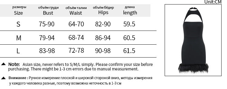 Women's Fashion Hollowed-out Hem Fur Dress