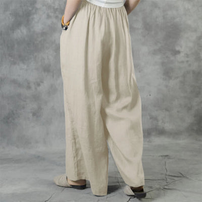 Plus Size High Waist Long Pants for Women Clothing Summer Solid Casual Wide Leg Trousers Fashion Korean Female Clot