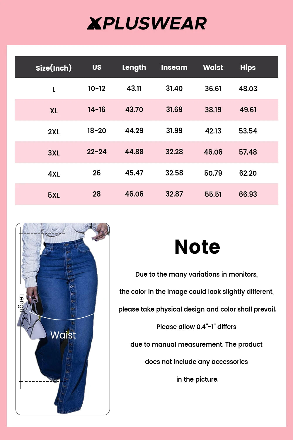 Plus Size Daily High Waist Blue Button Fly Wide Leg Denim Jeans for Women 2025