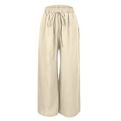 Plus Size High Waist Long Pants for Women Clothing Summer Solid Casual Wide Leg Trousers Fashion Korean Female Clot