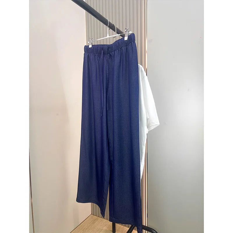 Plus size, women's jeans for summer high waist slimming, thin and wide leg pants 3513