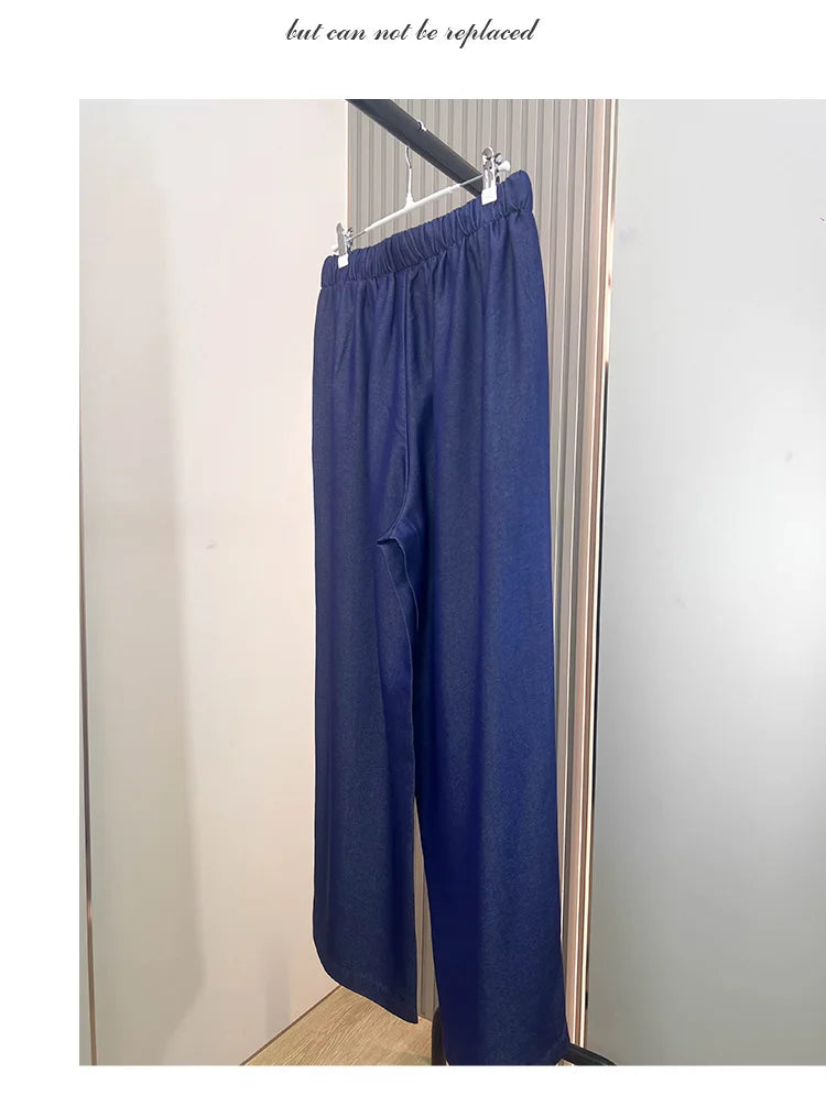 Plus size, women's jeans for summer high waist slimming, thin and wide leg pants 3513