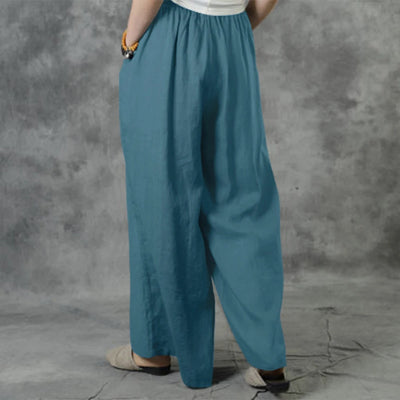 Plus Size High Waist Long Pants for Women Clothing Summer Solid Casual Wide Leg Trousers Fashion Korean Female Clot