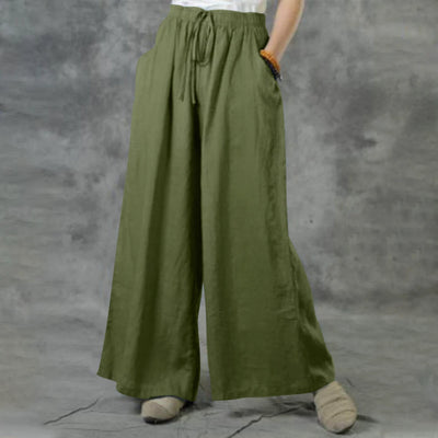 Plus Size High Waist Long Pants for Women Clothing Summer Solid Casual Wide Leg Trousers Fashion Korean Female Clot